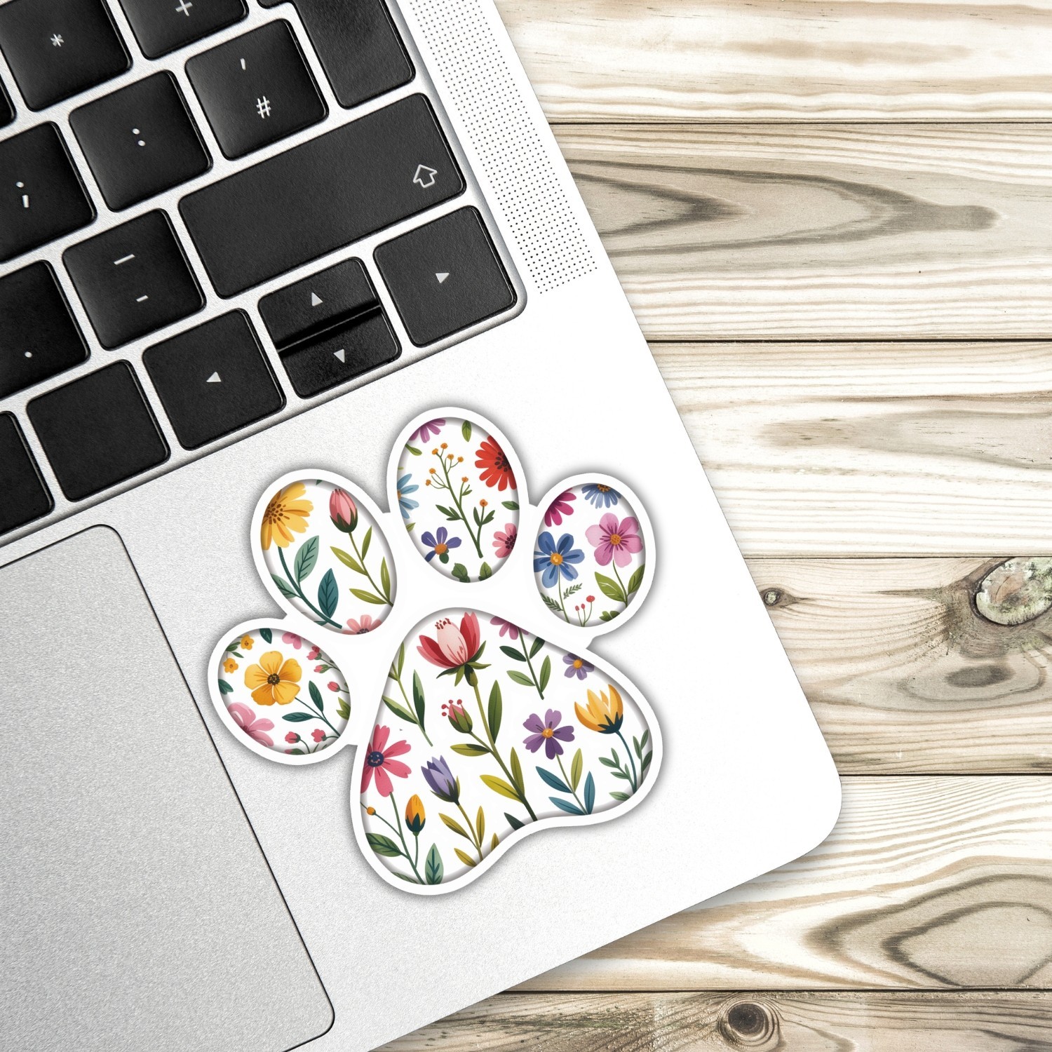 4pcs Dog Paw Floral Stickers – Cute Vinyl Decals for Dog Moms & Pet Lovers