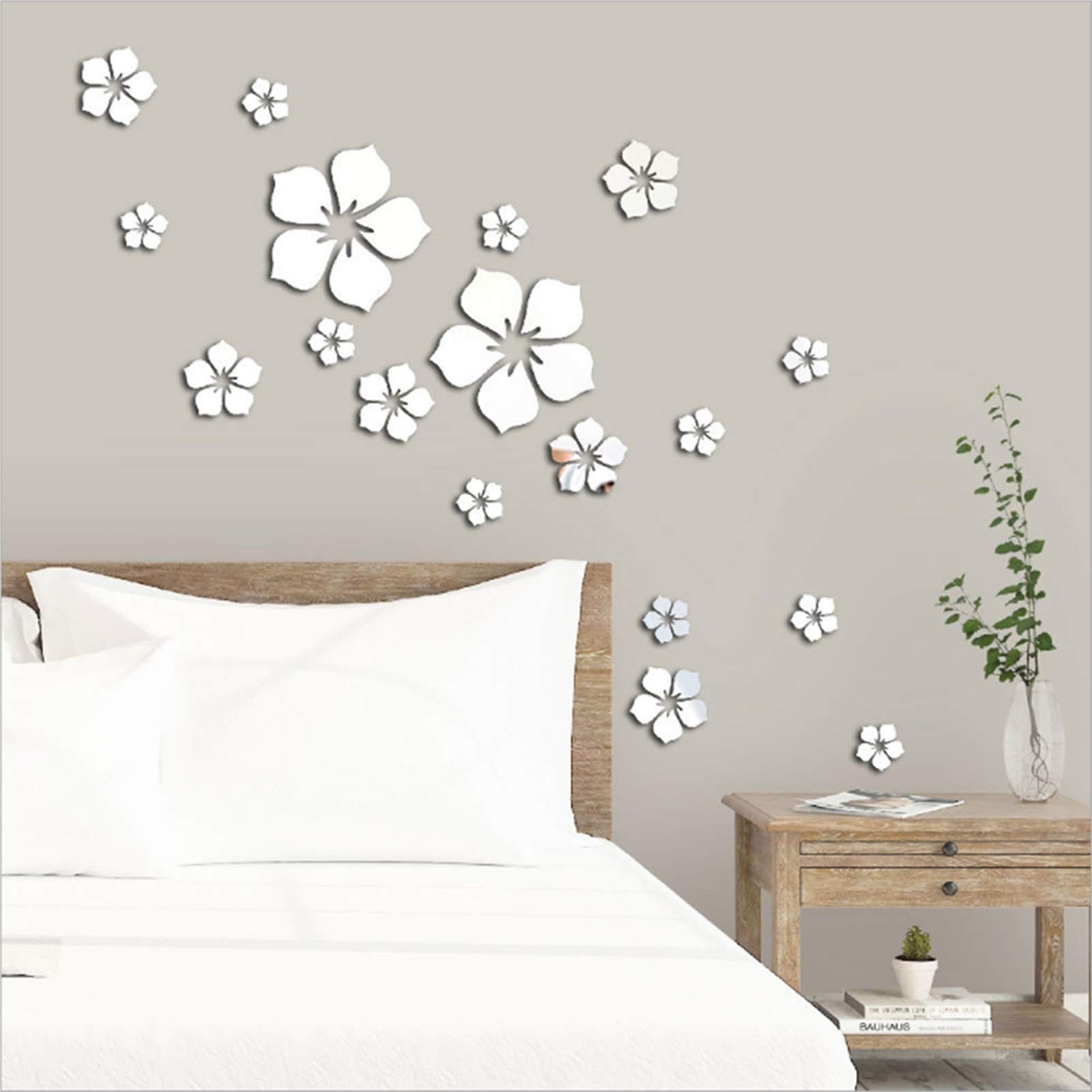 18pcs Acrylic Mirror Wall Sticker Decal for Home Living Room Bedroom Decor 3D…
