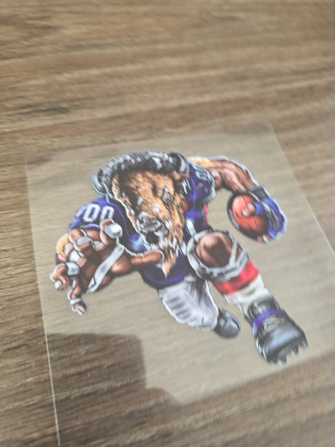Buffalo Bills Running Football Player Raised UV DTF Decal 4in X 4in Color