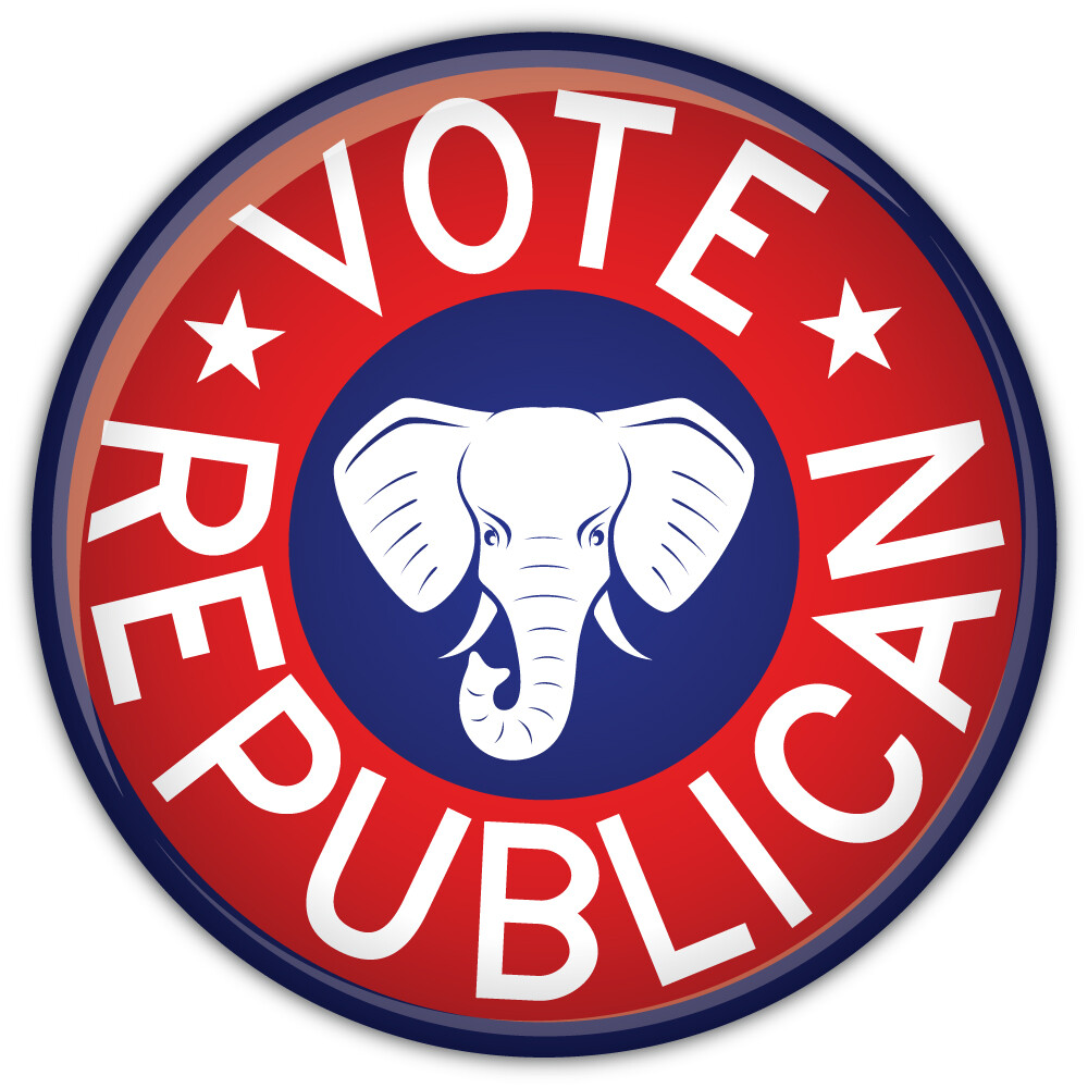 Vote Republican USA Badge Politics Car Bumper Sticker Decal "SIZES"