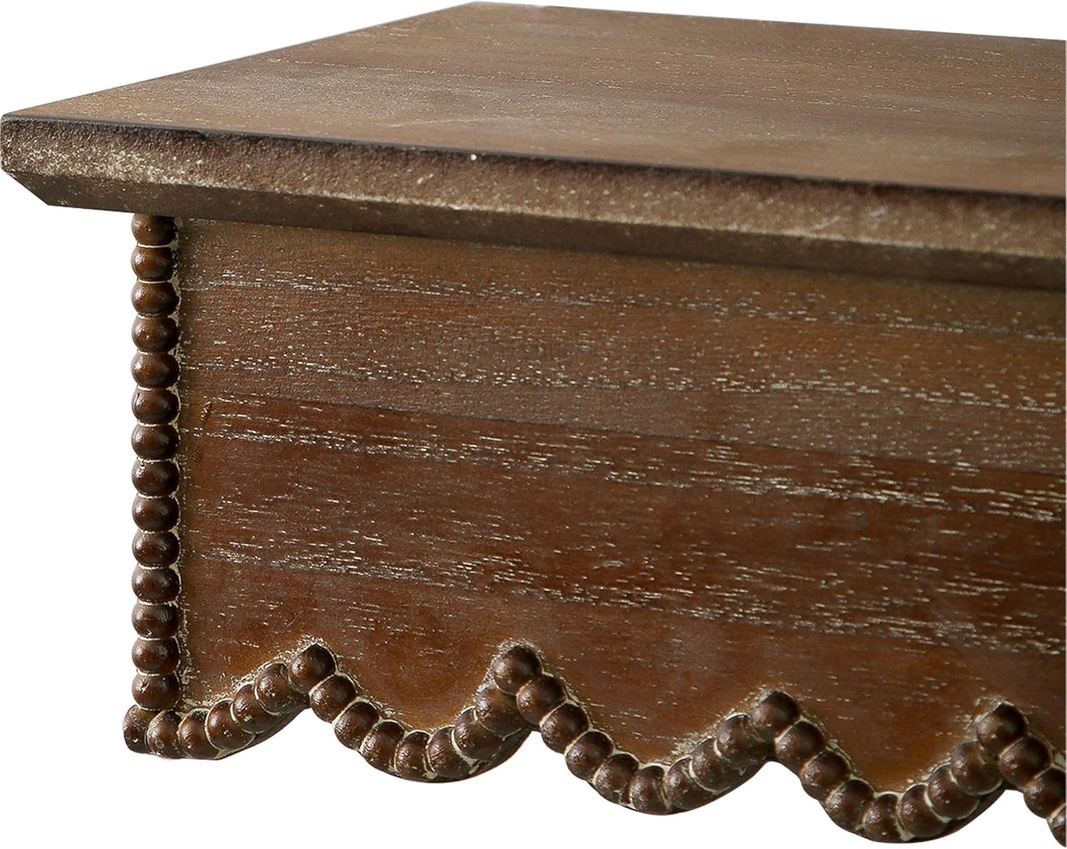Wood Scalloped Decorative Wall Shelf, Bedroom Bathroom Kitchen Shelving Wall Mou