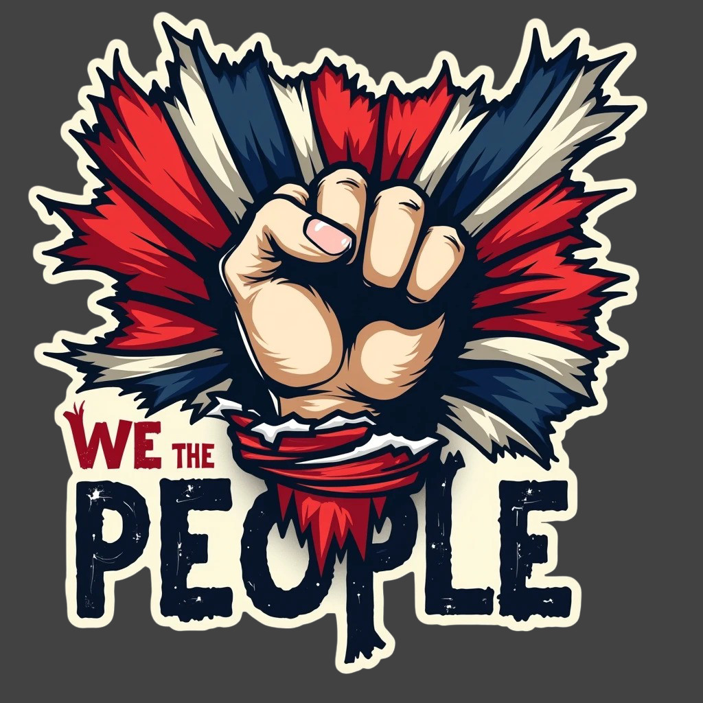 We The People Sticker Vinyl Decal Patriotic USA Freedom Fist Independence