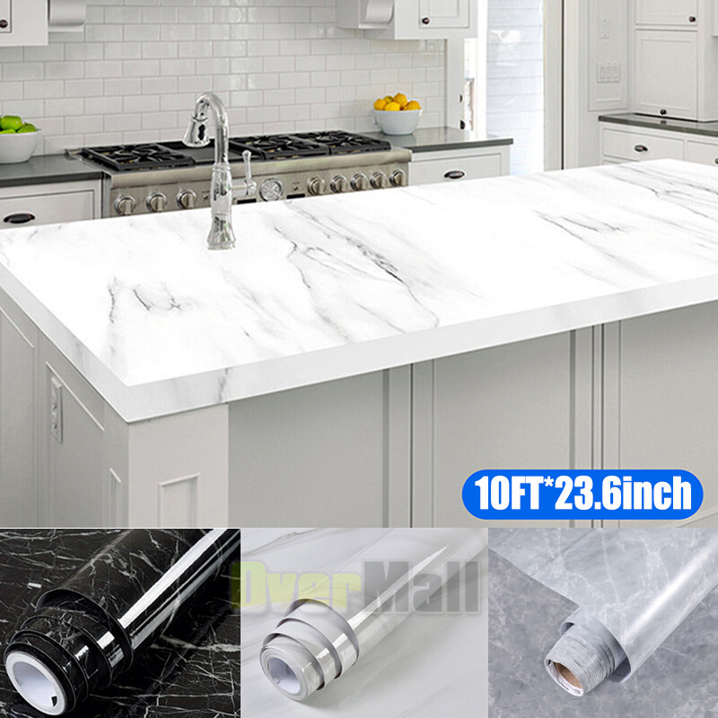 Marble Contact Paper 23.6" *118" Self Adhesive Wallpaper Roll for Countertop