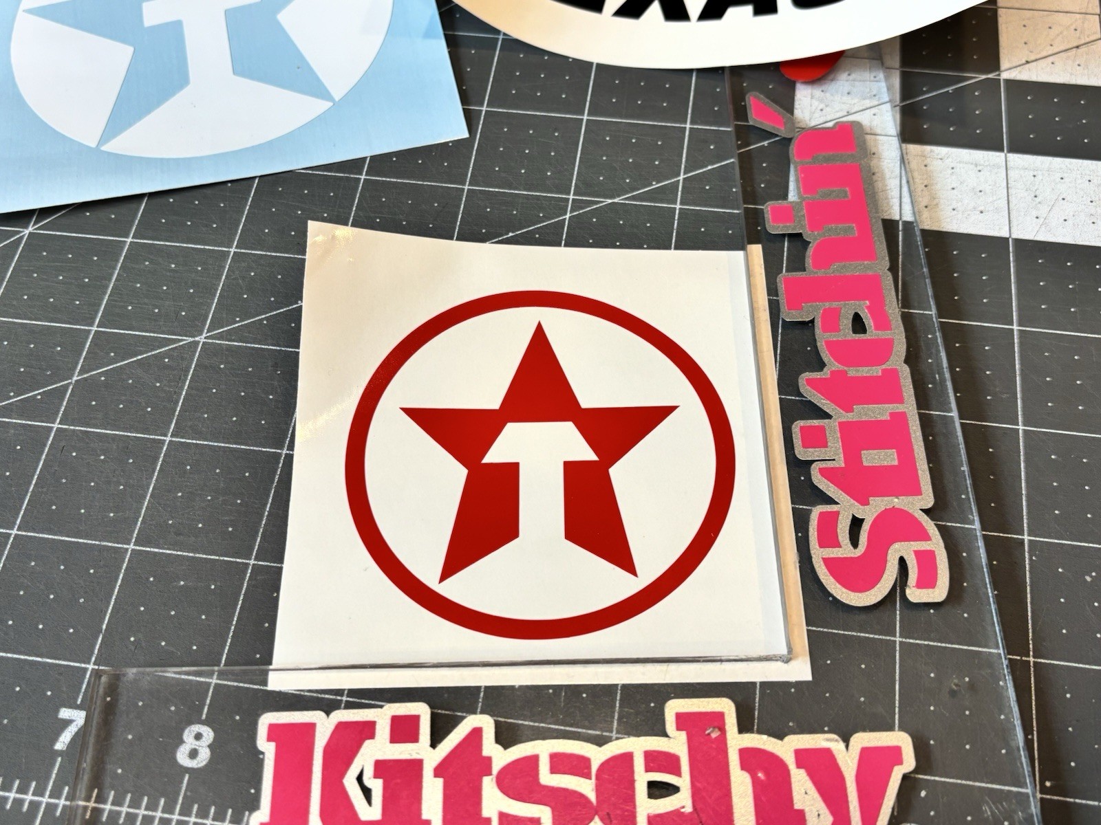 TWO Walmart Smiley Face Die Cut Vinyl Decals "Stickers"