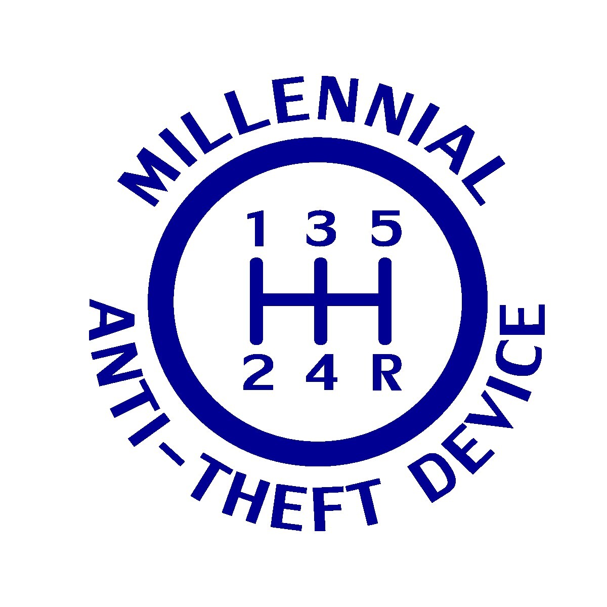 Millennial Anti-Theft Device- Funny Car Decal Sticker, 5 Speed, your color