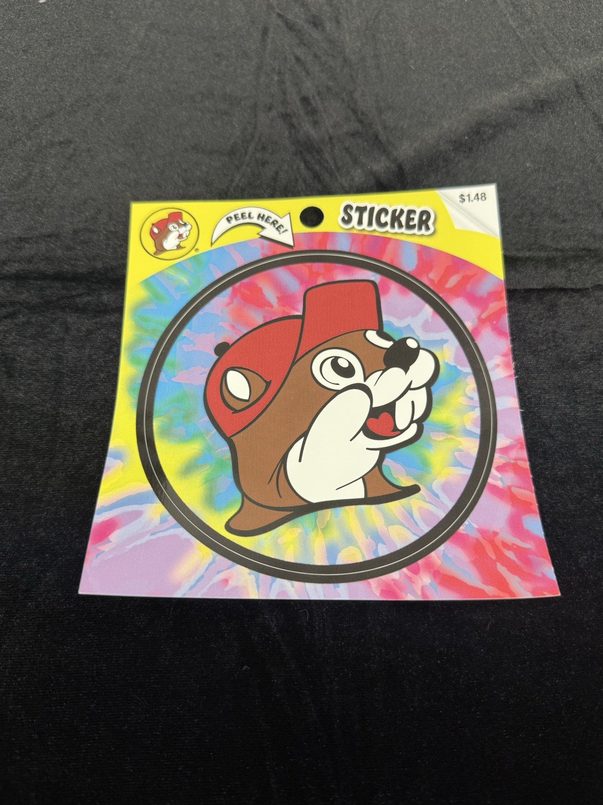 Buc-ee's Sticker Beaver Logo Tie Dye 4.75” X 4.75”