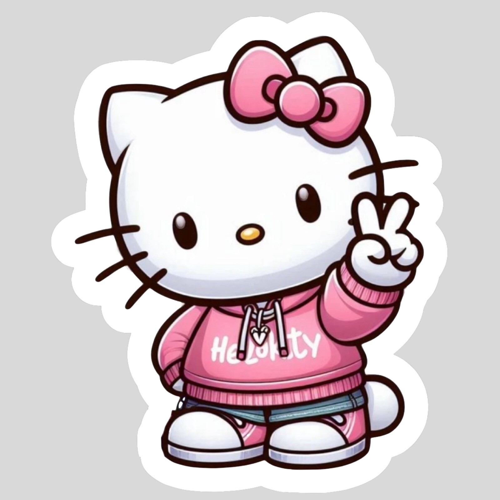 Hello Kitty, Cute Fun Adorable Glossy Vinyl sticker, Decal