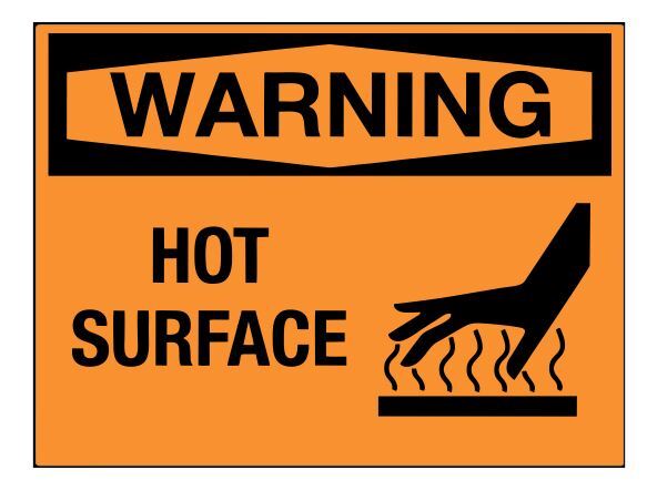 Warning Hot Surface Safety Sign Sticker Decal Label D7298