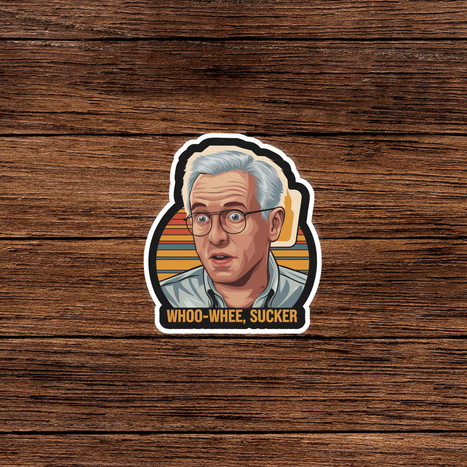 Funny Whoo-Whee Sucker Retro 80s Style Sticker – Humorous Keith Haring Inspired