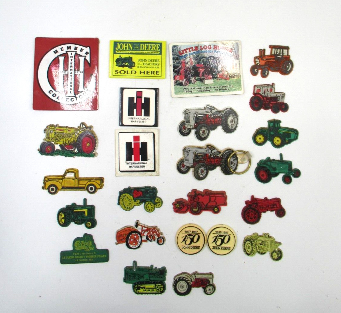 John Deere Tractor Refrigerator Magnets Lot Of 25 Ford Allis IH Farmall Vintage
