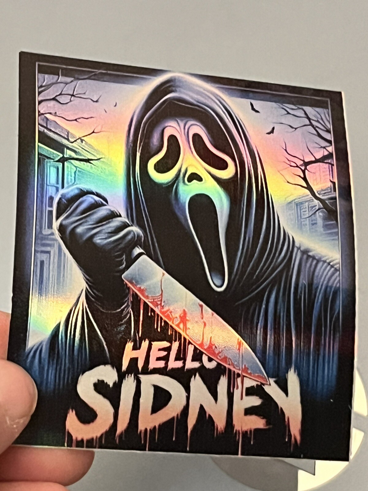 Ghostface Scream Horror Hello Sidney Holographic Waterproof 3inch Sticker