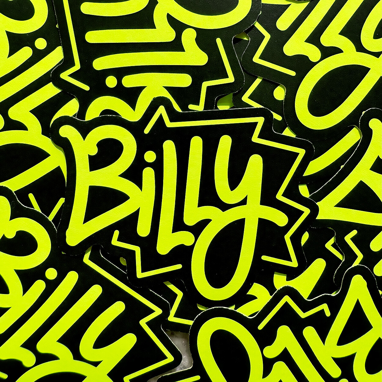 Neon Name Sticker Pack : BILLY | for school or Office | graffiti | Calligraphy