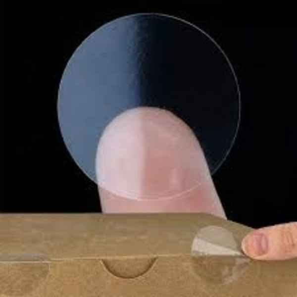 Clear Transparent PVC 2" Round Stickers Self Adhesive Pack of 1000
