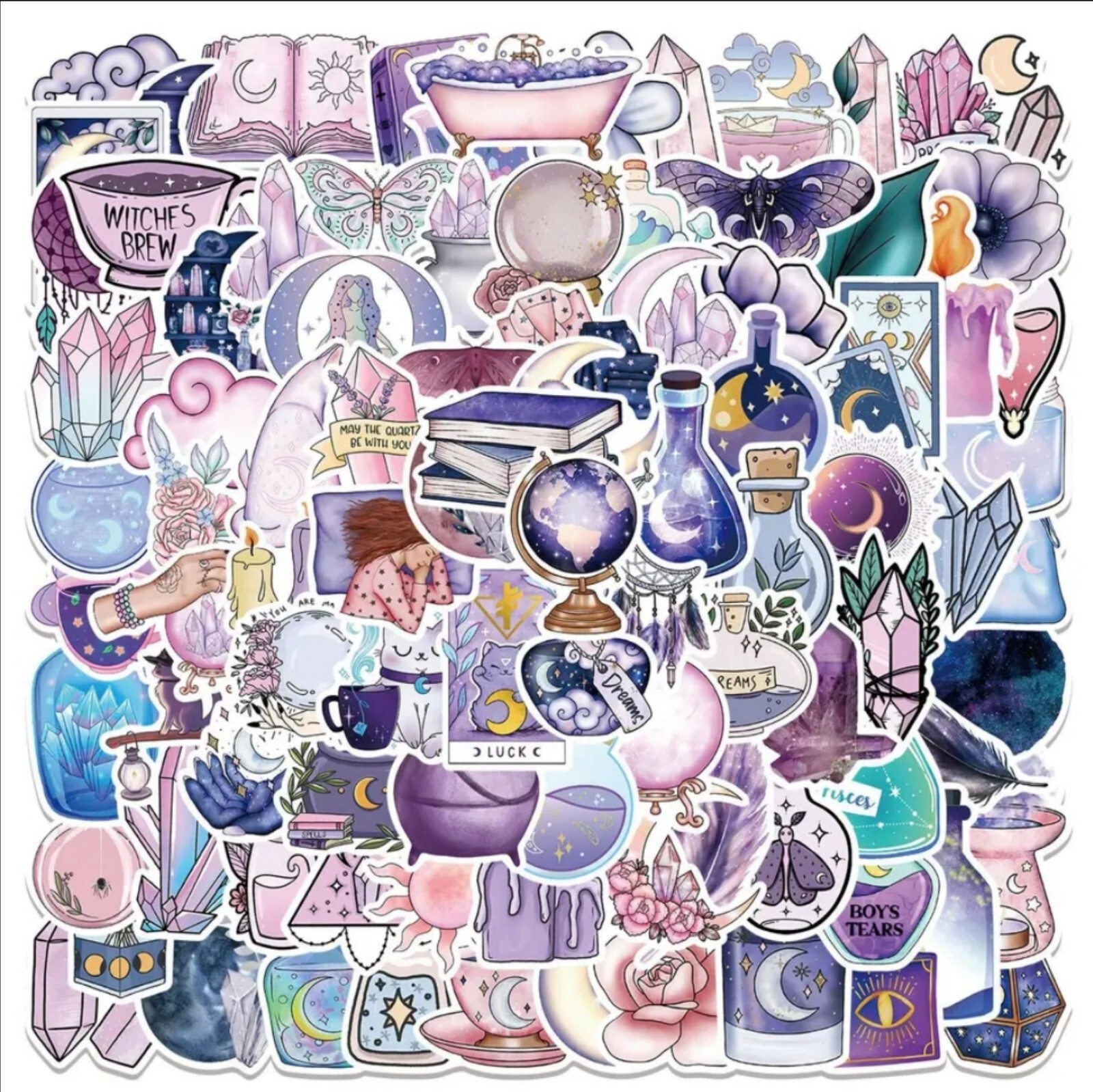 10 PCS Halloween Witchy Witch Spooky Creepy Magic Boho Mix Stickers BRAND NEW