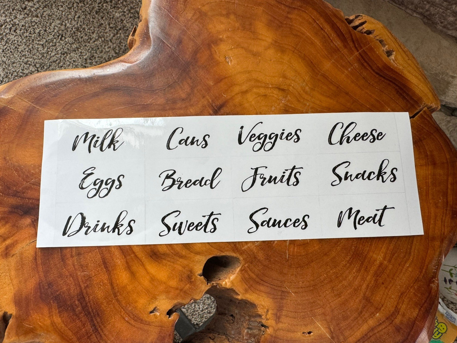 Pantry & Refrigerator Labels/ Stickers Set Milk Eggs Veggies Fruit Snacks Cans