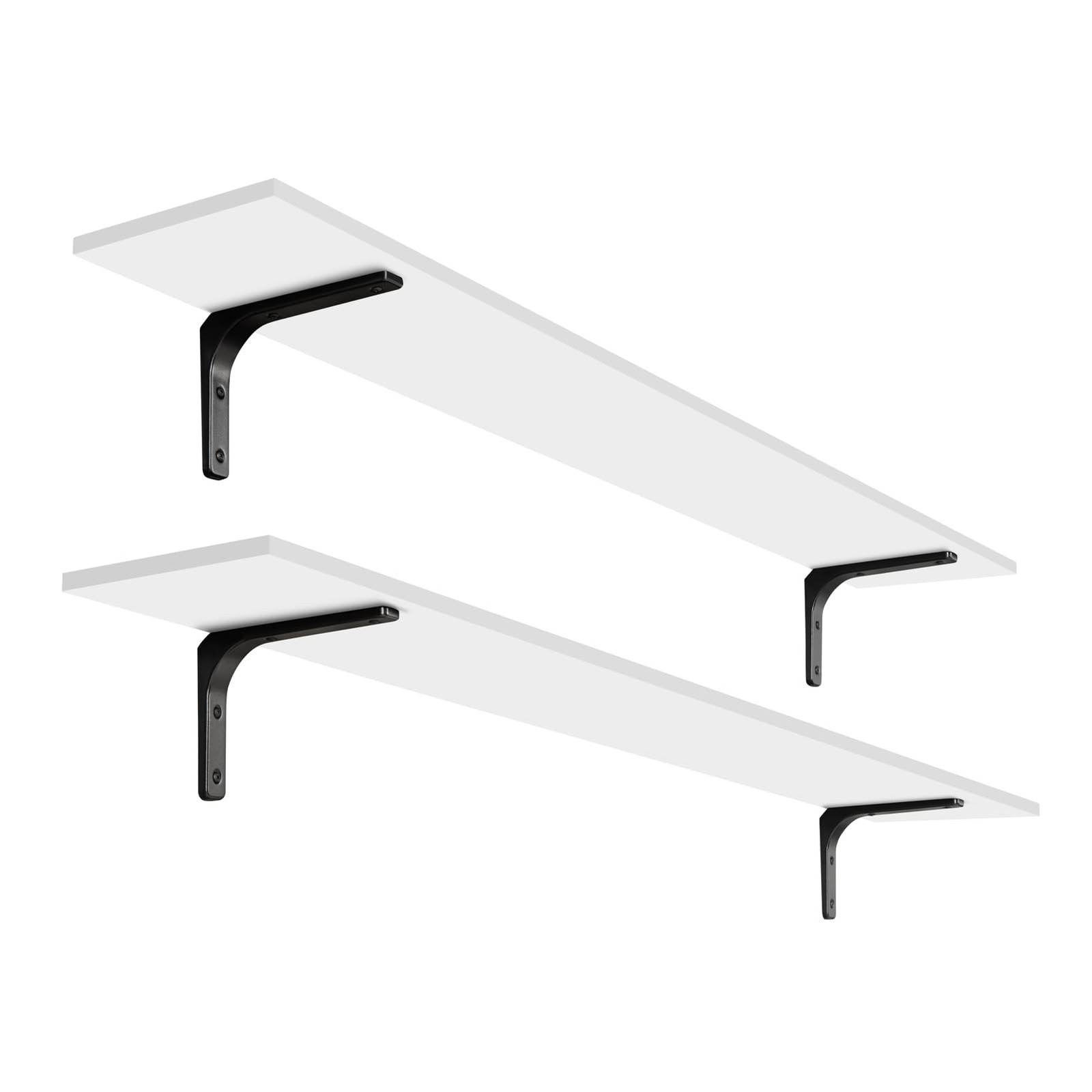 DINZI LVJ Long Wall Shelves, 55.1Inch Wall Mounted Shelves Set of 2, Extra La…