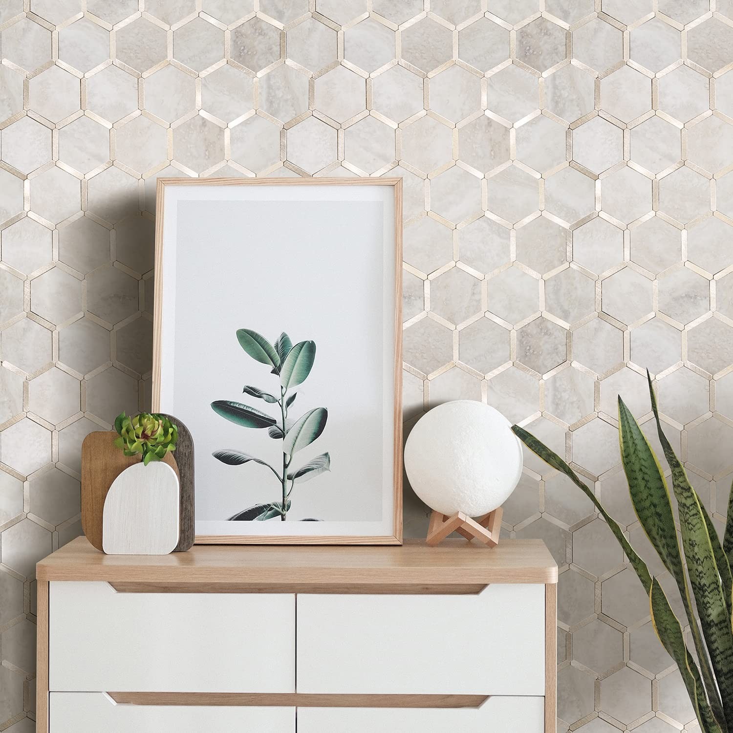 STICKGOO Hexagon Peel and Stick Backsplash Tile, Stick on Backsplash for Kitc…