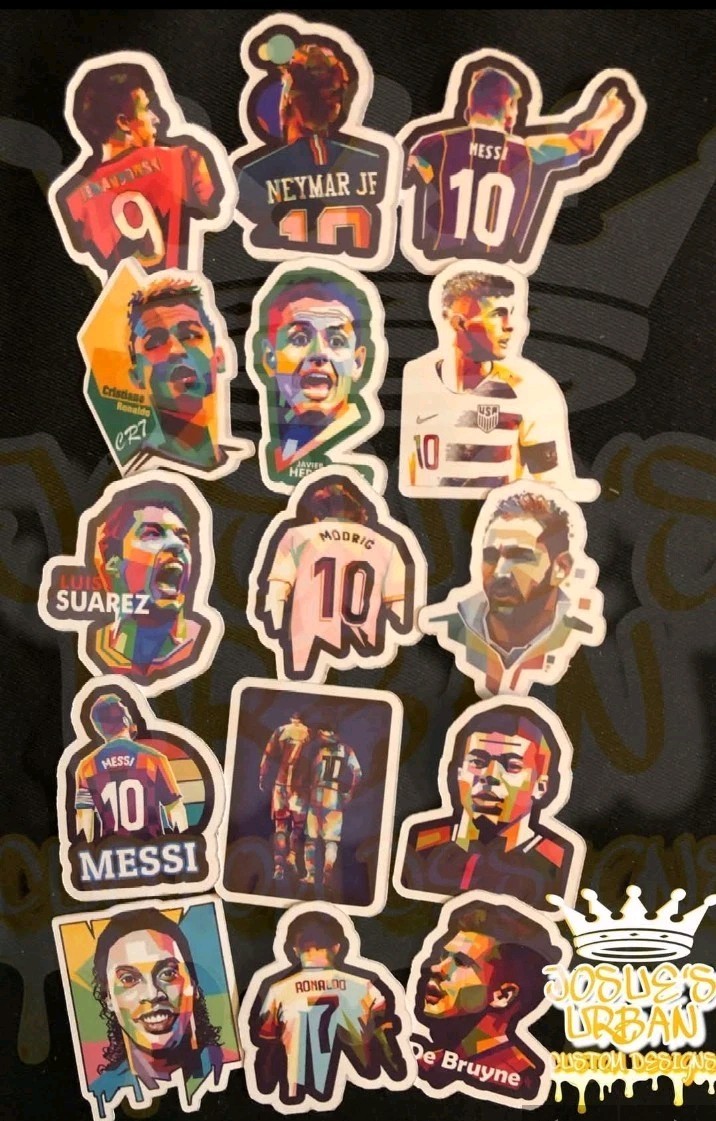 15pcs Soccer Stickers Glossy Stickers