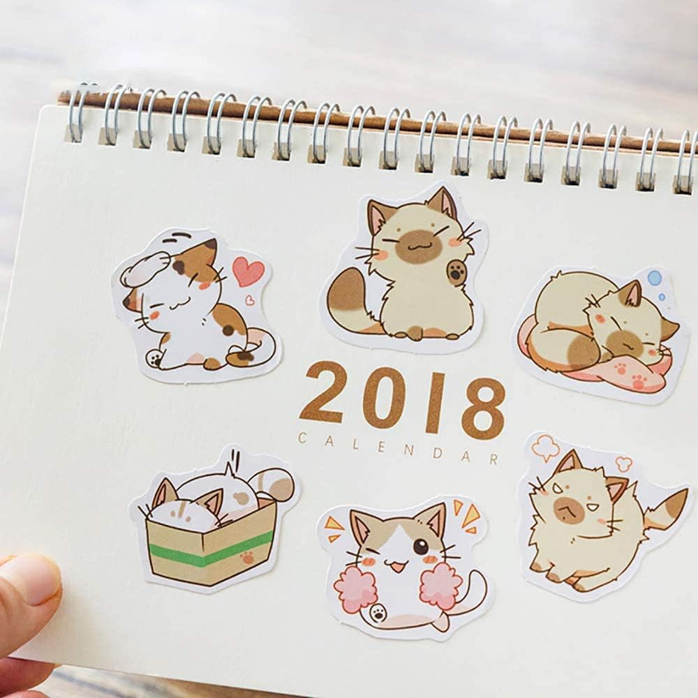 Small Size Scrapbook Stickers, 45Pcs Boxed DIY Decoration Super Cute Cats Stick