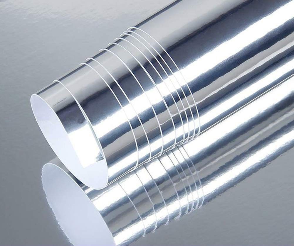 Chrome Vinyl Wrap Self Adhesive Car Decal Film Sheet 12"x78" Silver Car