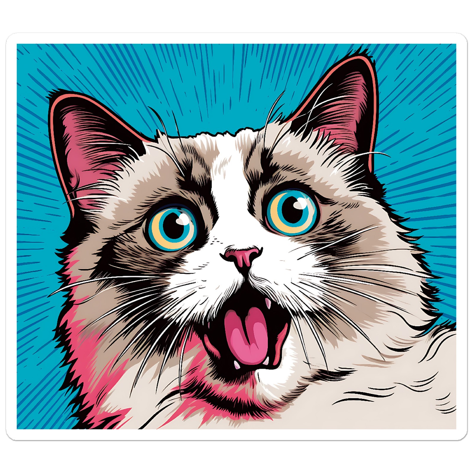 Popart Ragdoll Cat – Vinyl Decal Sticker – Car Window Laptop – ebn11847