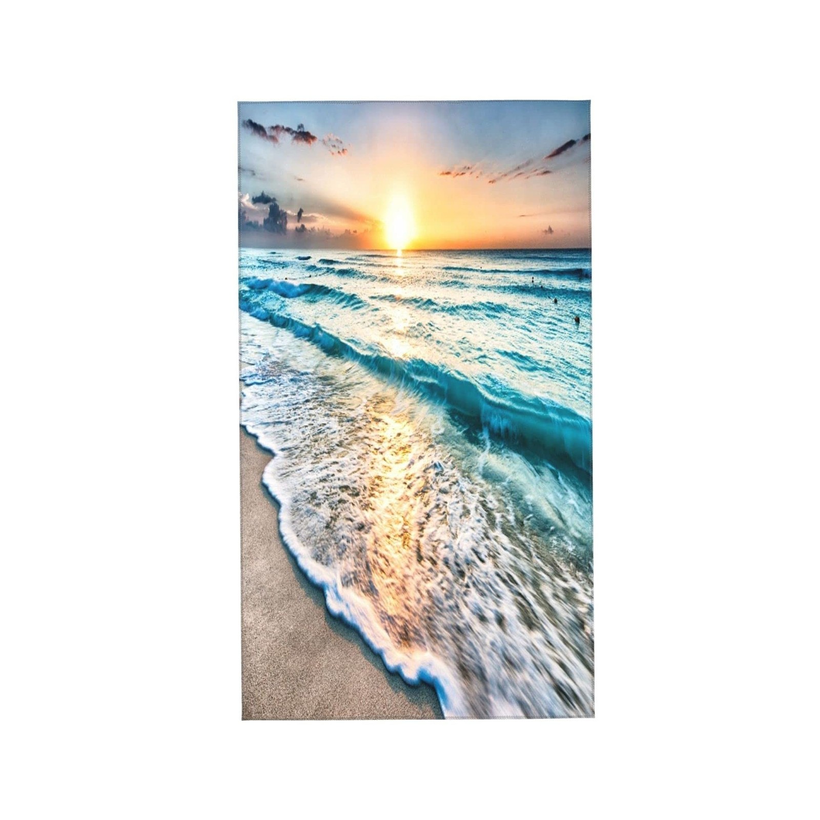 Hand Towels for Bathroom,Set of 2,Tropical Sea Beach Ocean Waves Seaside Scen…