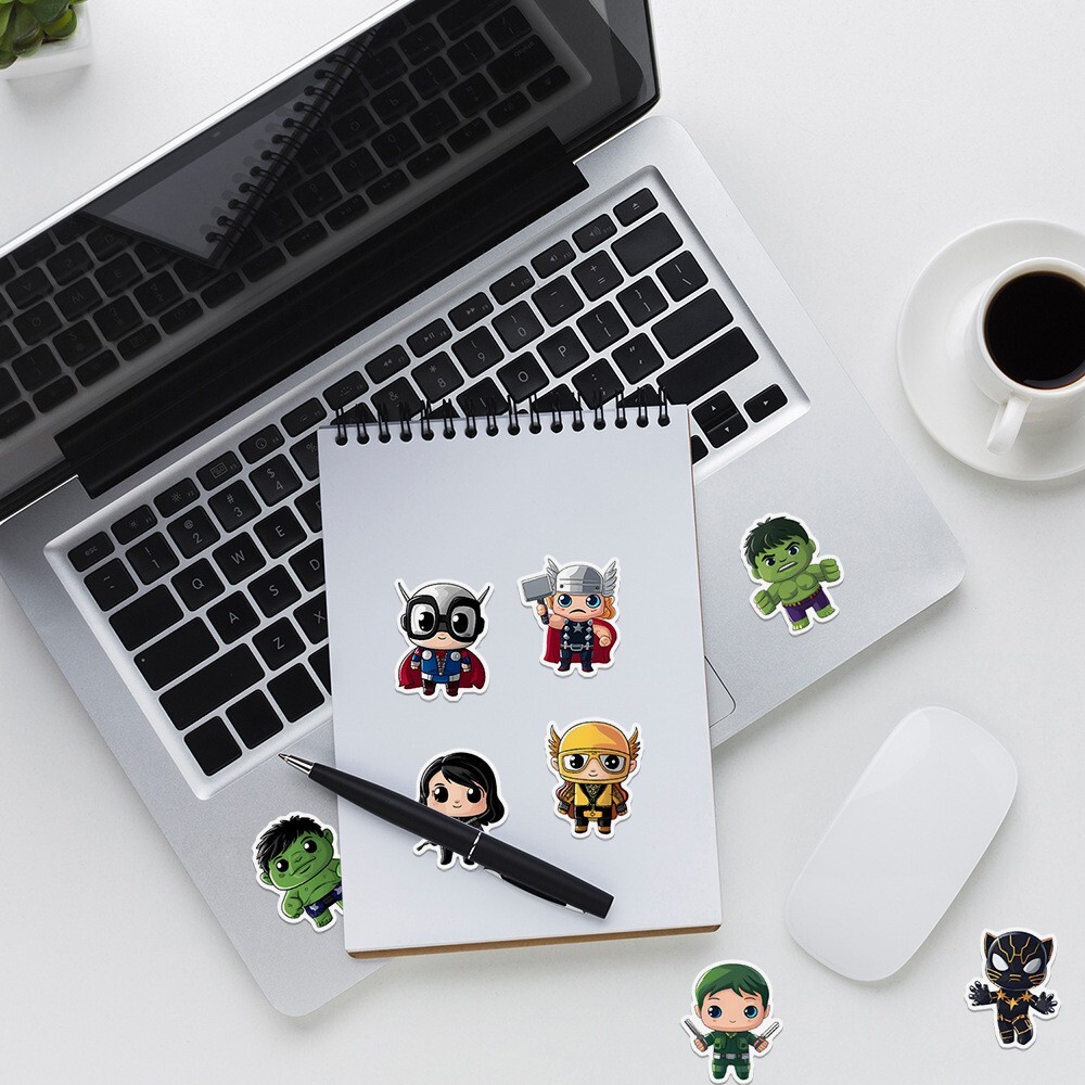 50pcs Waterproof Vinyl Stickers Marvel The Avengers Luggage Phone Laptop Fridge