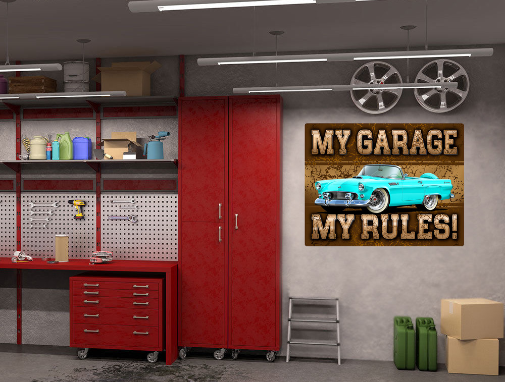 1955 Ford Thunderbird Convertible My Garage My Rules Wall Art Graphic Sticker