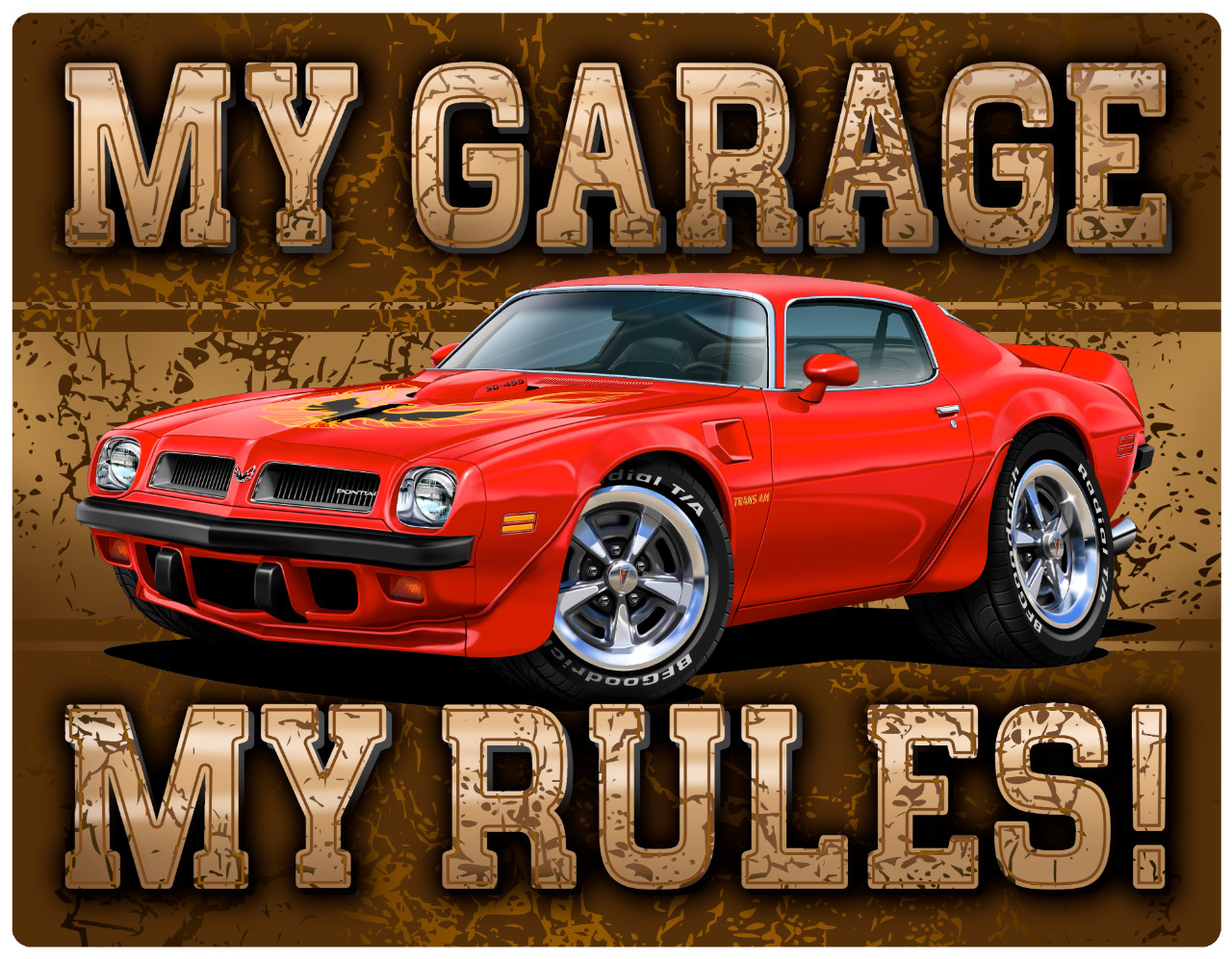 1974 Trans Am Firebird My Garage My Rules Wall Art Graphic Sticker