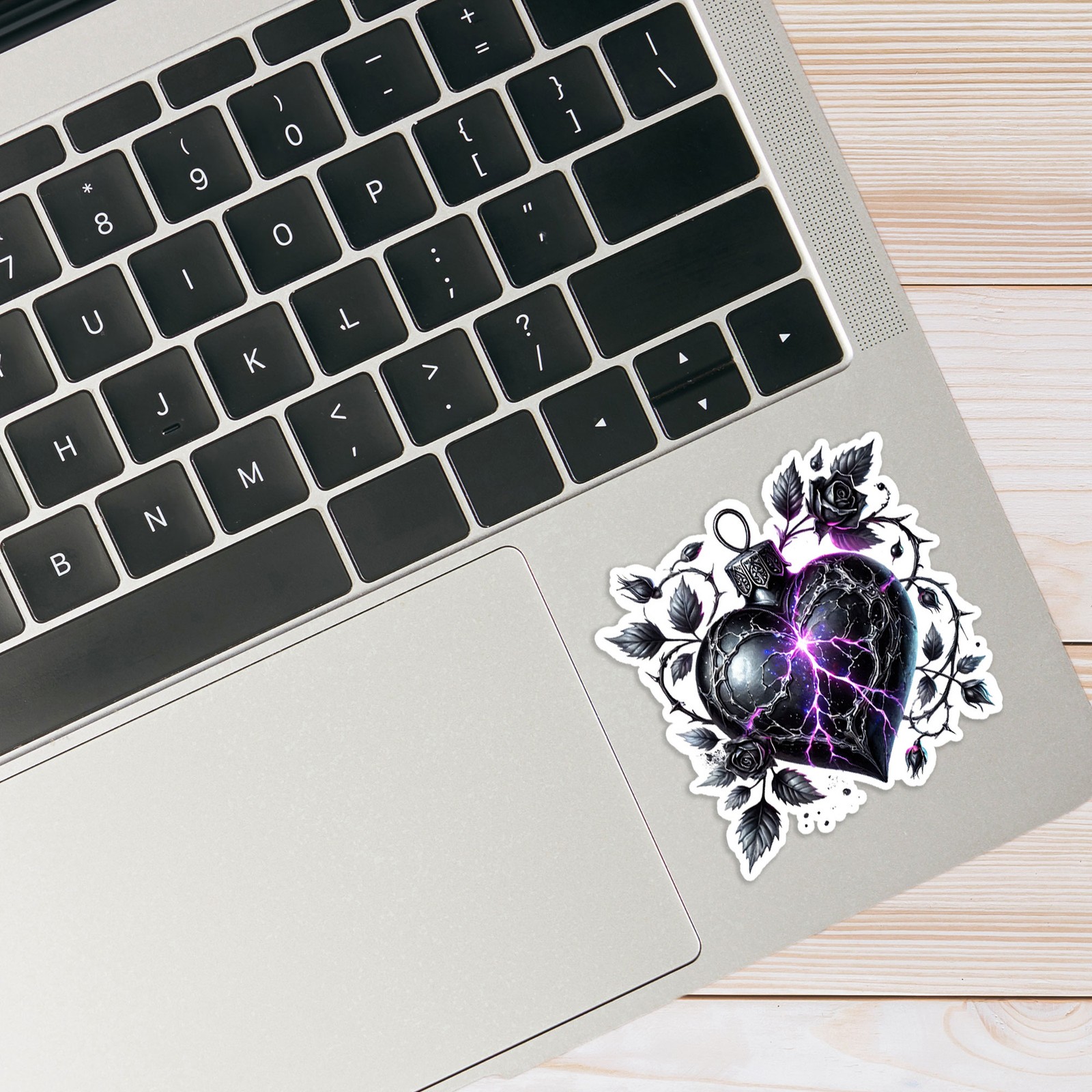 Purple Glow Goth Heart – Vinyl Decal Sticker – Car Window Laptop – #1461