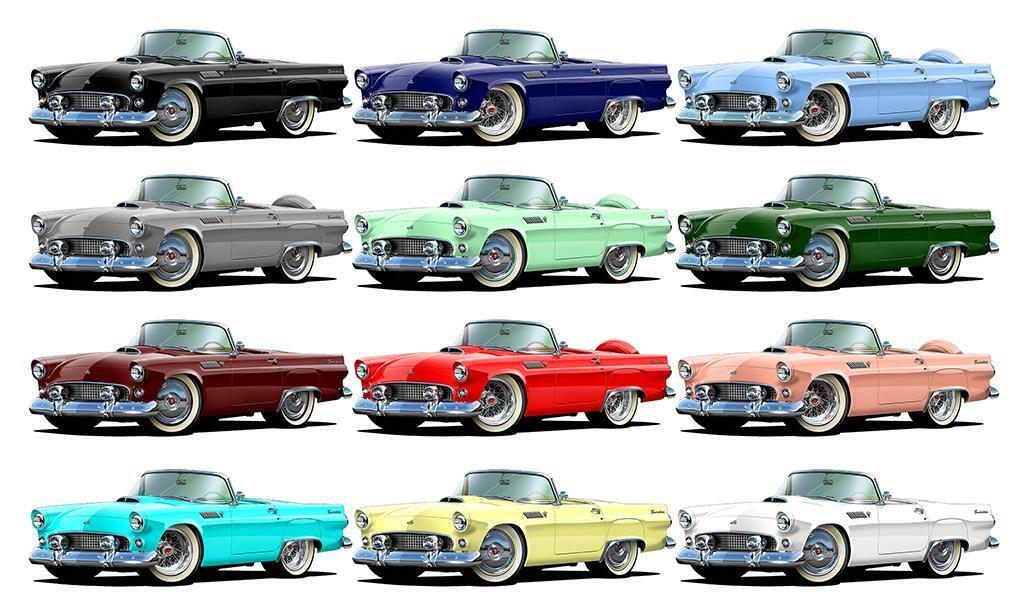 1955 Ford Thunderbird Convertible My Garage My Rules Wall Art Graphic Sticker