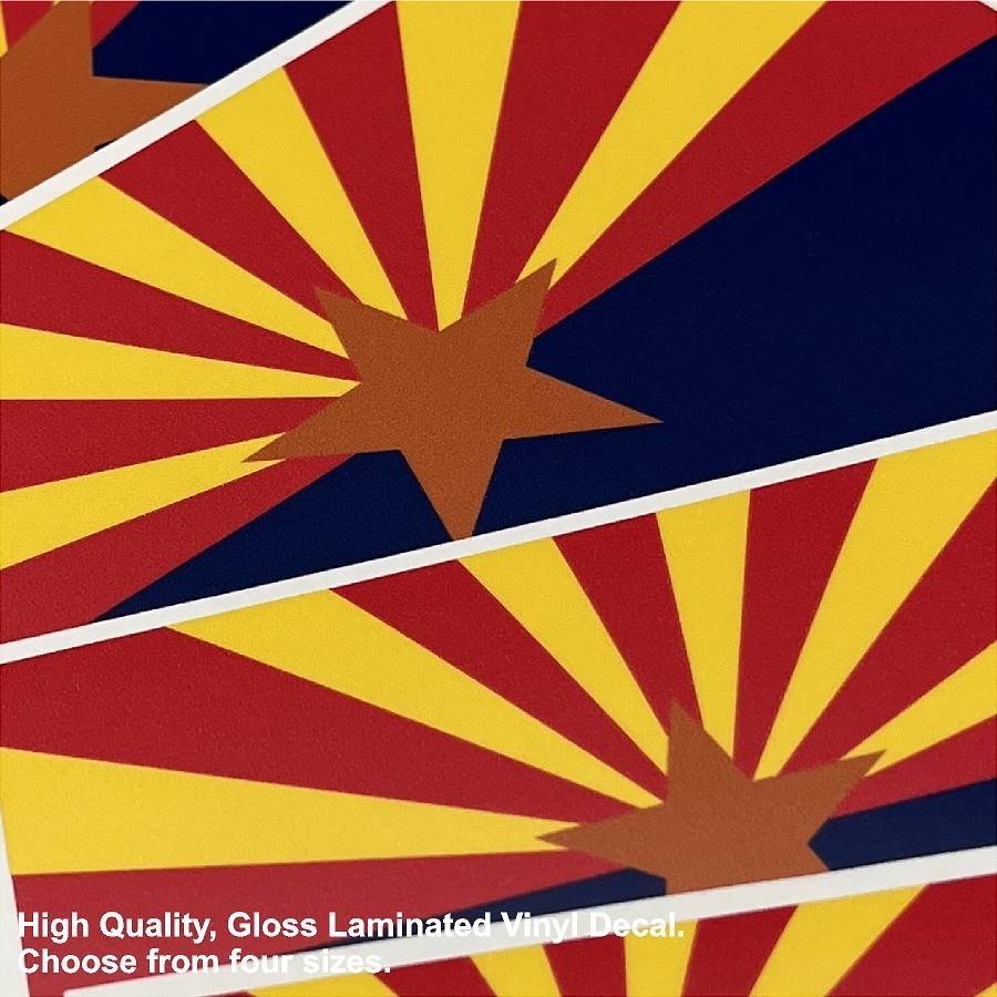 Flag of the State of Arizona Gloss Laminated Decal Sticker Choose Size