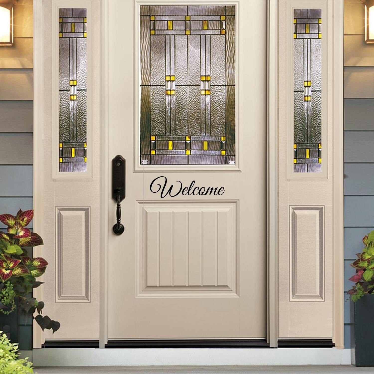 Welcome Wall Decal for Door Family Quote Removable Vinyl Wall Art Home Office