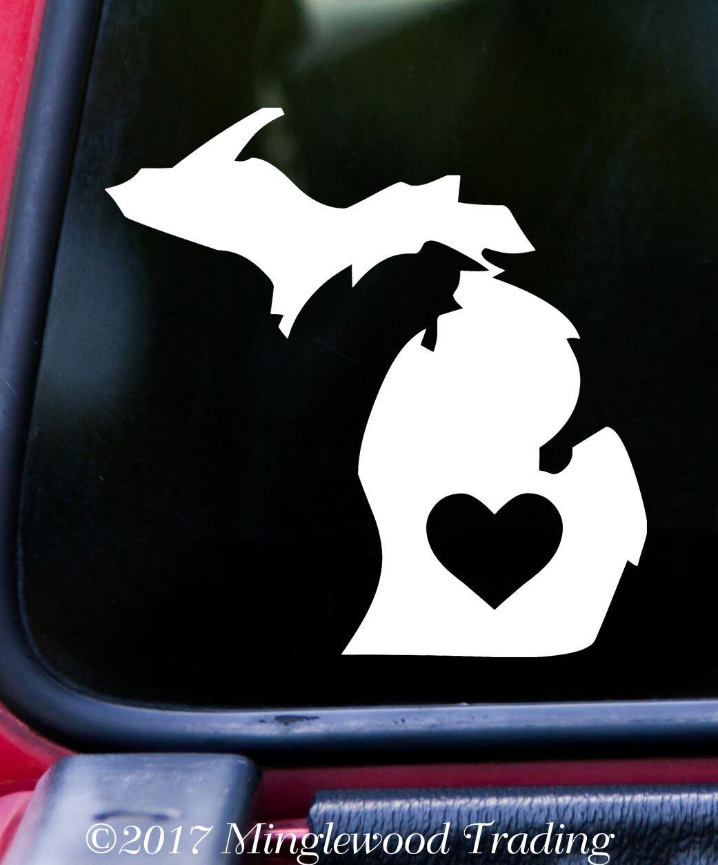 MICHIGAN HEART Vinyl Sticker – Love MI Heart Home State – Die Cut Decal