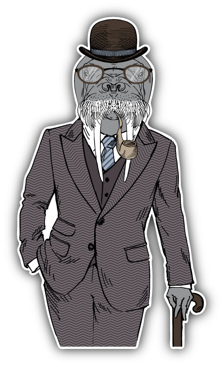 Walrus Fashion Man Car Bumper Sticker Decal