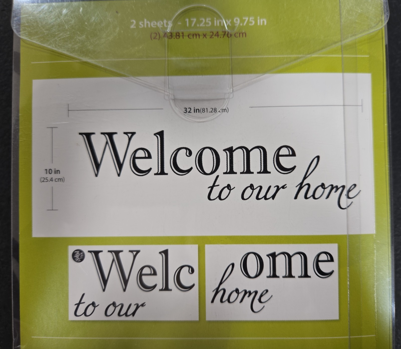 Wall Pops! Wall Art "Welcome to our Home" Wall Decal Kit Peel Stick