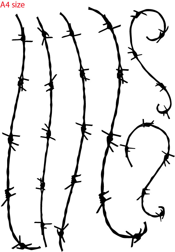 Pro Custom BARB WIRE Guitar Decal Stickers Fits All Guitars 12 Colour Options