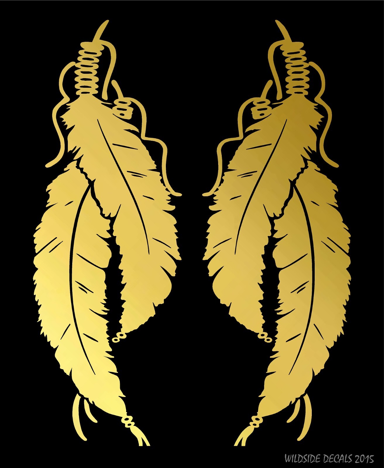 Native American Feathers Decals Detailed mirrored image decal vinyl sticker