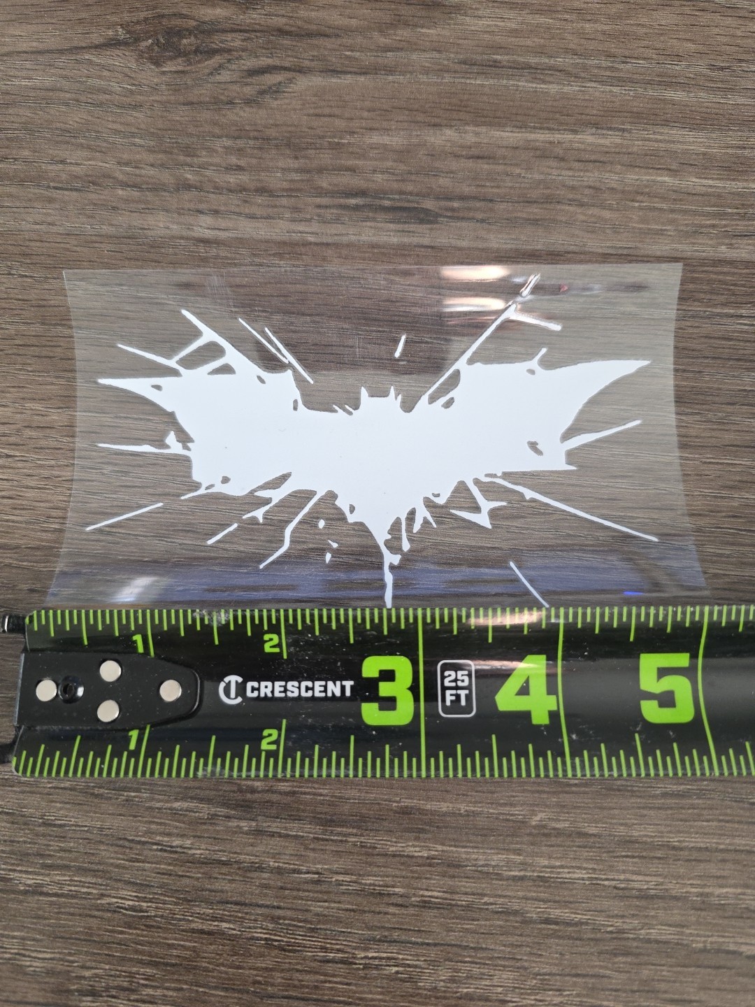 Batman Dark Knight Crashing Raised UVDTF White Decal Made In The USA Waterproof