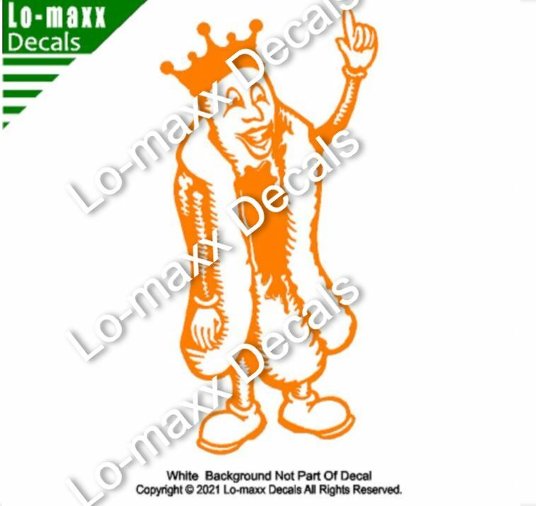 Hot Dog King Cartoon Retro Style Original Graphic Design Die Cut Vinyl Decal