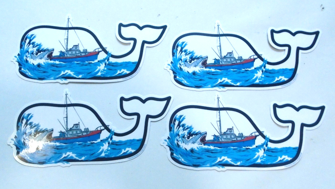 Vineyard Vines x JAWS Sticker RARE 50th Anniversary NEW Whale Boat