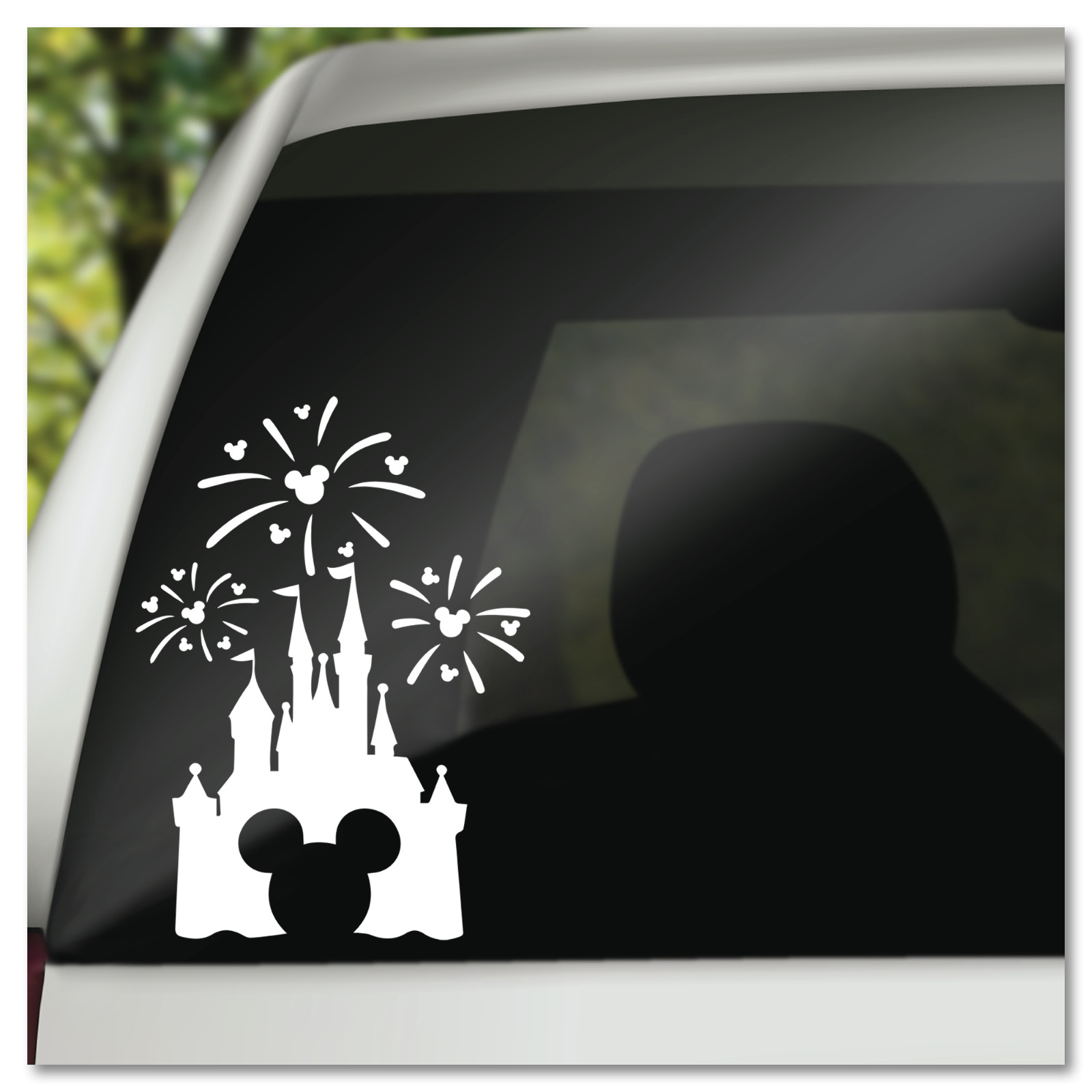 6" Disney Castle Hidden Mickey Fireworks Vinyl Decal Sticker