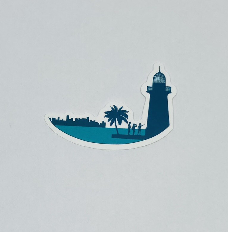 Lighthouse Island Palm Tree Art Sticker Travel Decal Vinyl Souvenir Tc6