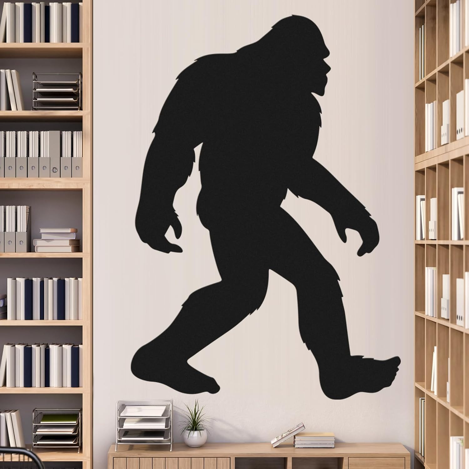 Large Bigfoot Wall Decal 60 X 42 Inch Sasquatch Big Foot Silhouette Peel and Sti