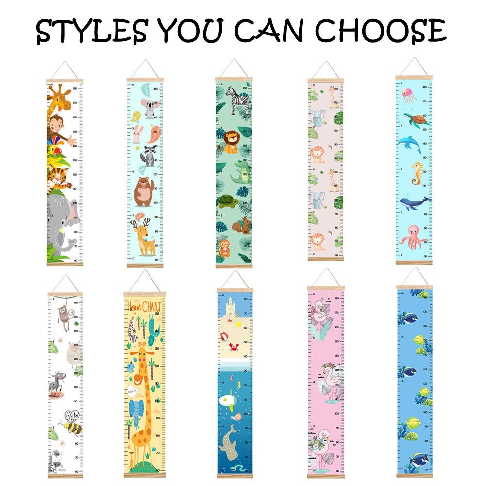Animals Growth Chart for Kids, Baby Height 51.2 Inch (Pack of 1), 1