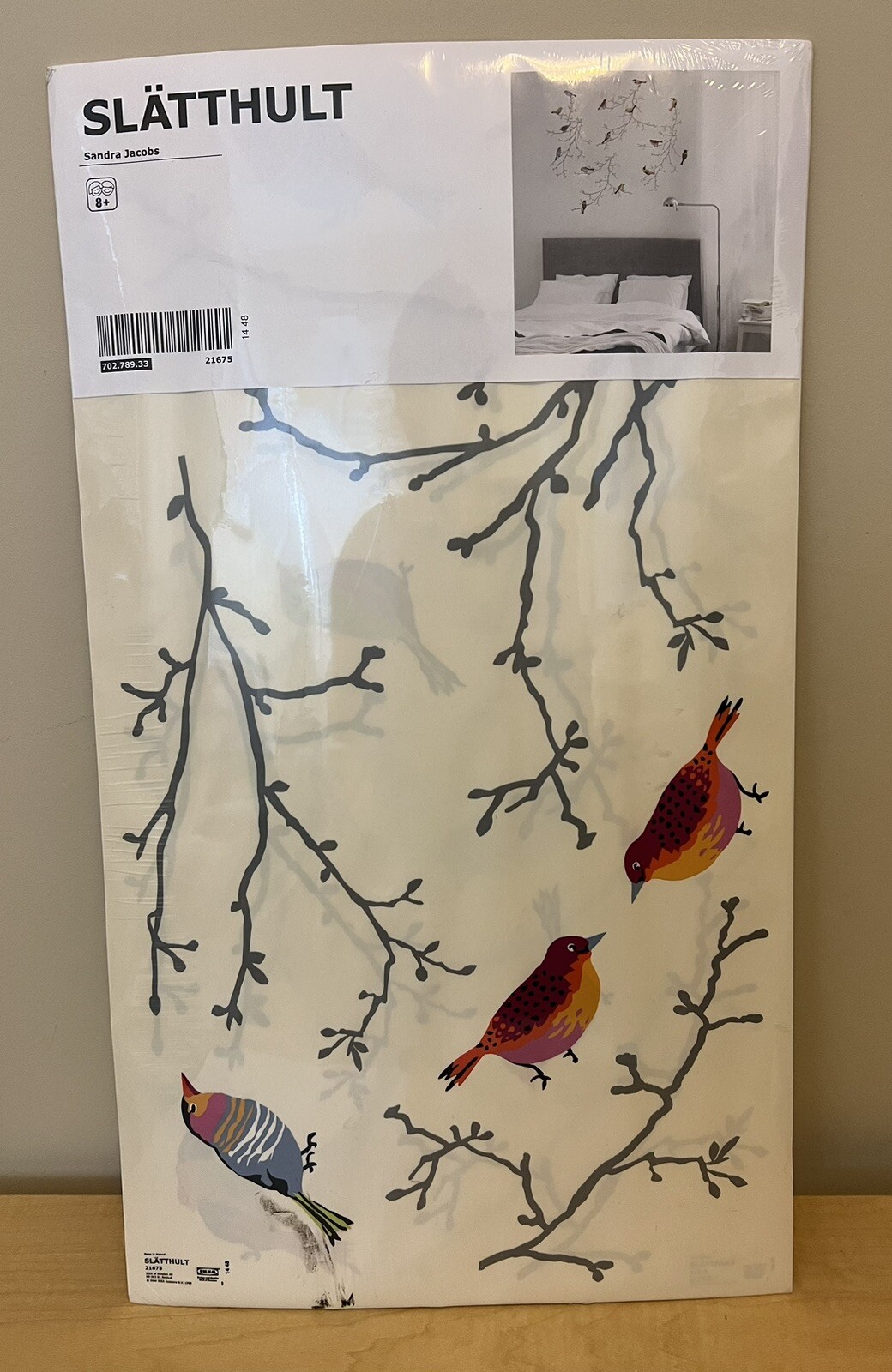 IKEA Slatthult Sandra Jacobs Birds Wall Art Decals Stickers 2014 New Sealed