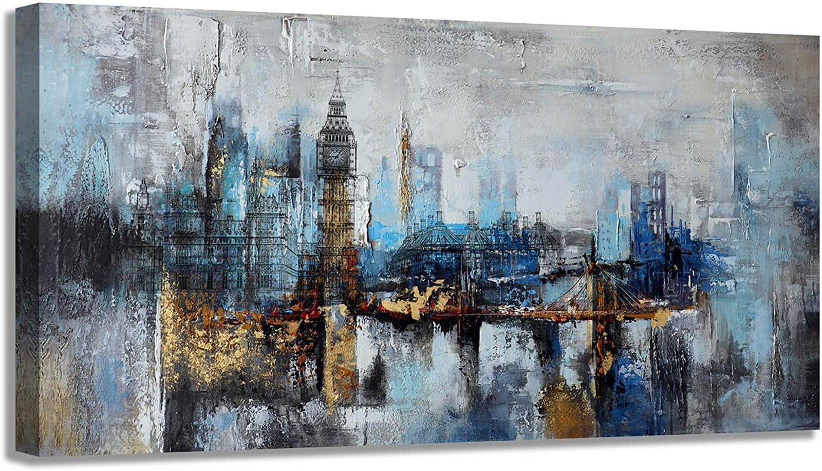 Pogusmavi Large Wall Art for Bedroom Abstract City View Canvas Art Modern Hom…
