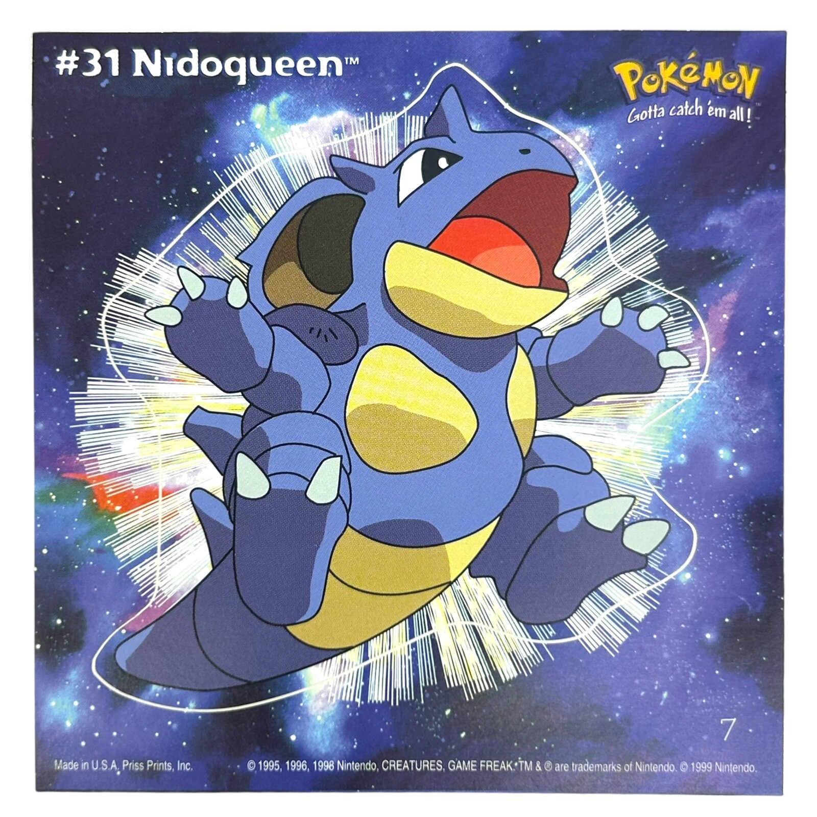Pokemon Collect ’em Stick-Ups Nidoqueen #31 Large 4” Sticker Priss Prints