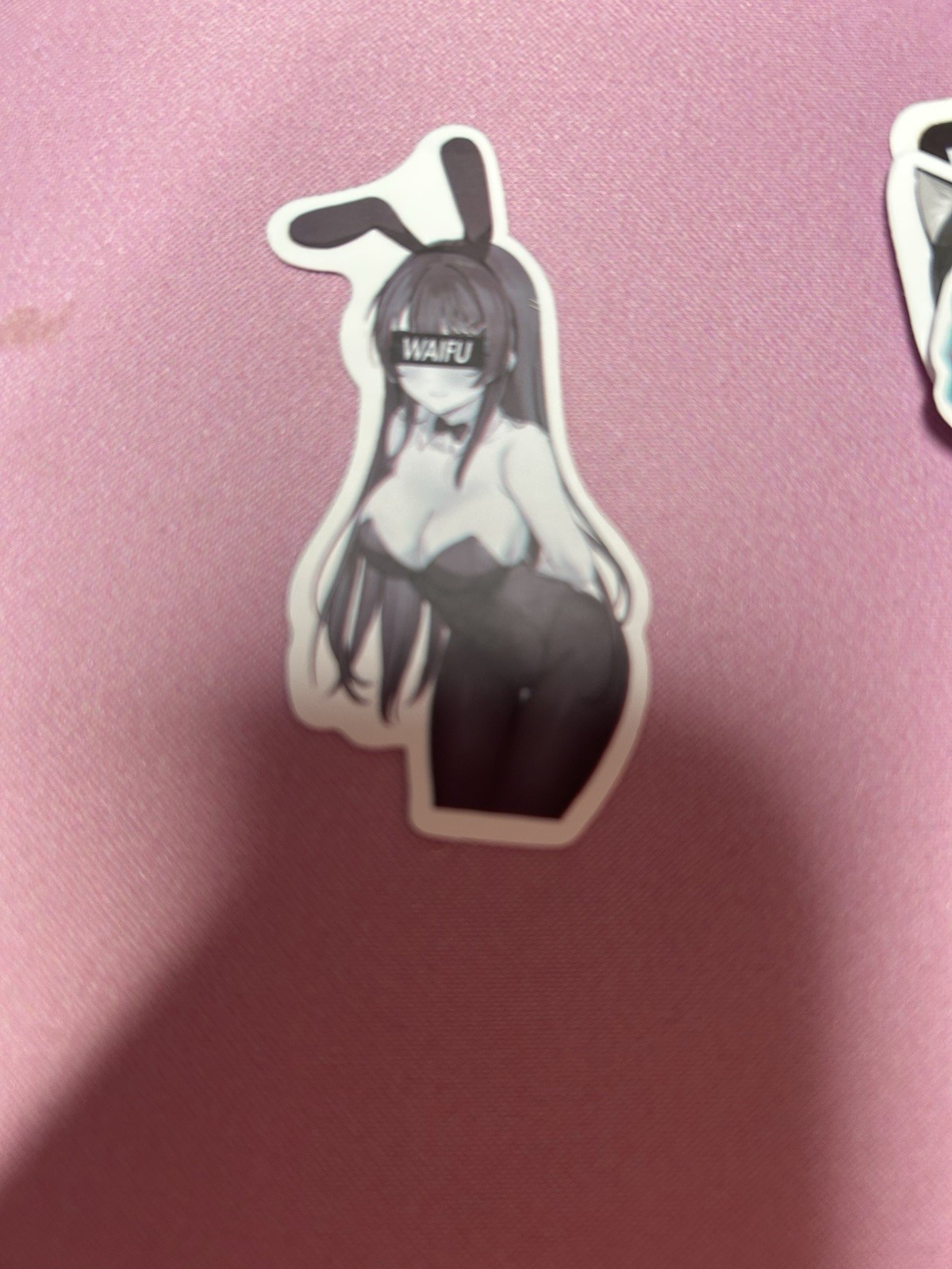 black and white waifu lewd stickers #14