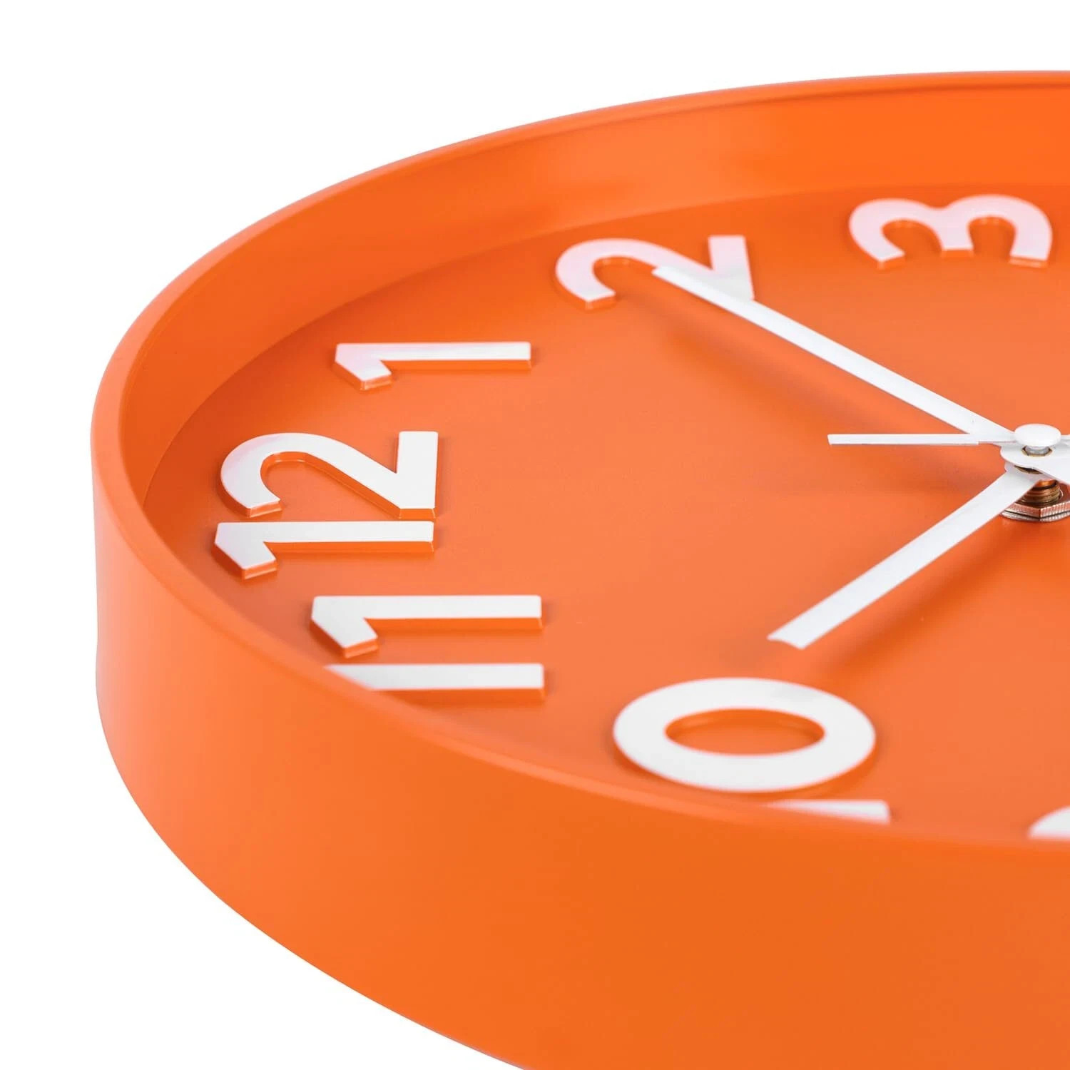 12-Inch Modern Wall Clock Minimalist Orange Design Silent Non-Ticking Large N…